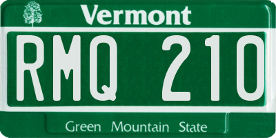 VT license plate RMQ210
