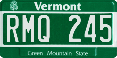VT license plate RMQ245