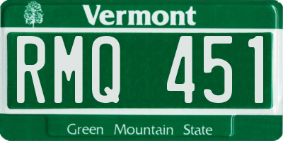 VT license plate RMQ451