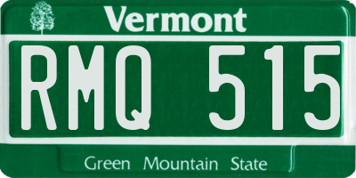 VT license plate RMQ515