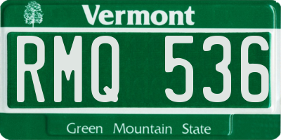 VT license plate RMQ536