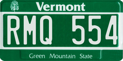VT license plate RMQ554