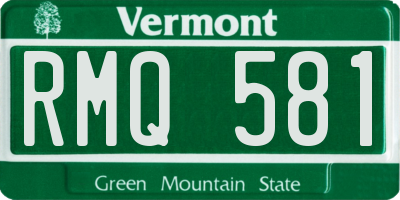 VT license plate RMQ581