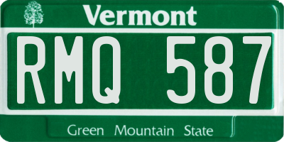 VT license plate RMQ587