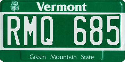 VT license plate RMQ685
