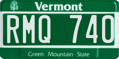 VT license plate RMQ740