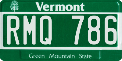 VT license plate RMQ786