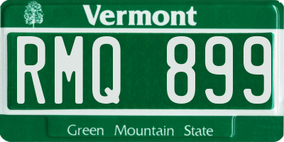 VT license plate RMQ899