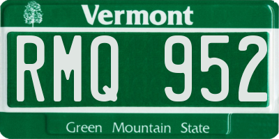 VT license plate RMQ952