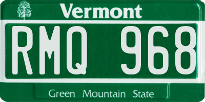VT license plate RMQ968