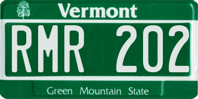 VT license plate RMR202