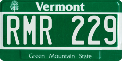 VT license plate RMR229