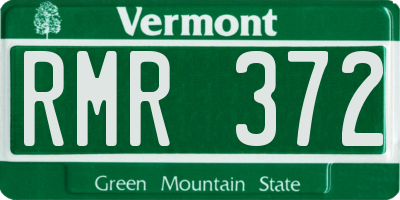 VT license plate RMR372