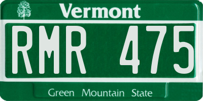 VT license plate RMR475