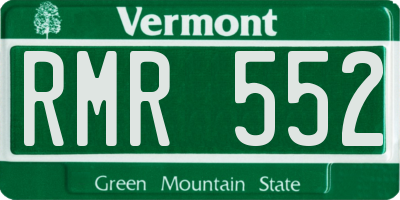 VT license plate RMR552