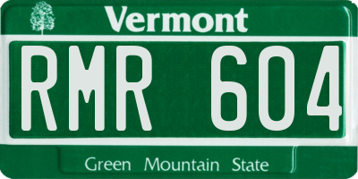 VT license plate RMR604