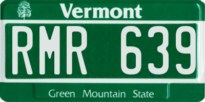 VT license plate RMR639