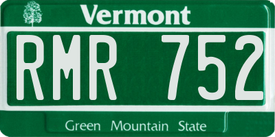 VT license plate RMR752