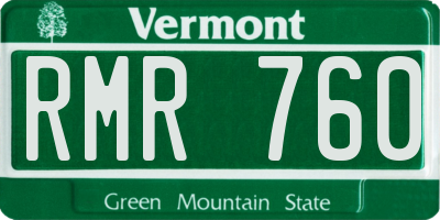 VT license plate RMR760