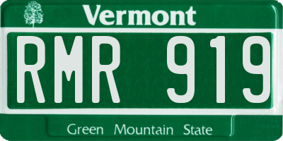 VT license plate RMR919