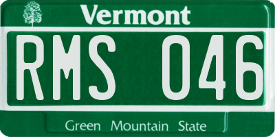 VT license plate RMS046