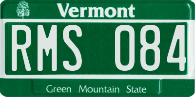 VT license plate RMS084