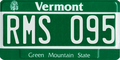 VT license plate RMS095