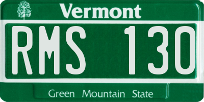 VT license plate RMS130