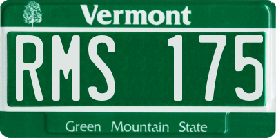 VT license plate RMS175