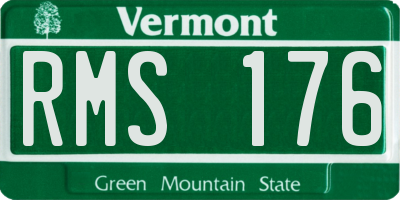 VT license plate RMS176