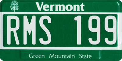 VT license plate RMS199