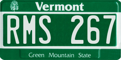 VT license plate RMS267