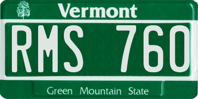 VT license plate RMS760