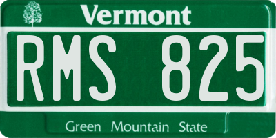 VT license plate RMS825