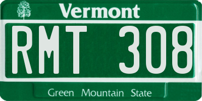 VT license plate RMT308