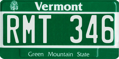 VT license plate RMT346