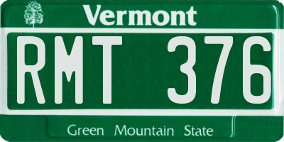 VT license plate RMT376