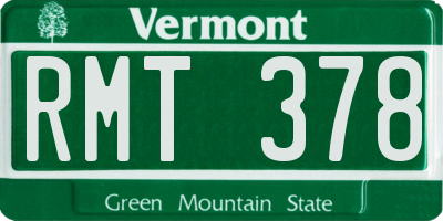 VT license plate RMT378
