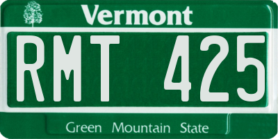 VT license plate RMT425
