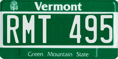 VT license plate RMT495