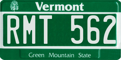 VT license plate RMT562