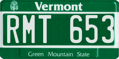 VT license plate RMT653