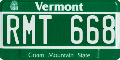 VT license plate RMT668