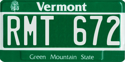 VT license plate RMT672