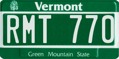 VT license plate RMT770