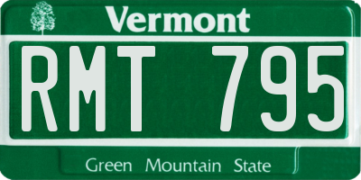 VT license plate RMT795