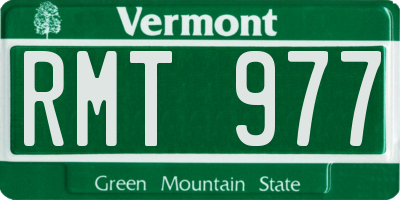 VT license plate RMT977