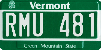 VT license plate RMU481