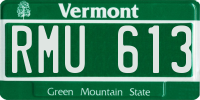 VT license plate RMU613