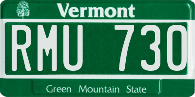 VT license plate RMU730